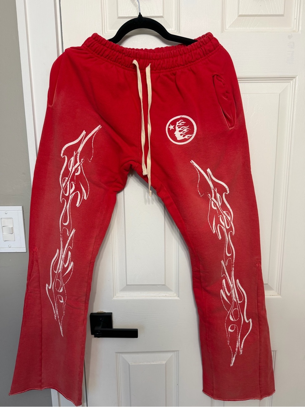 Hellstar Red Sweatpants Flame Design Small